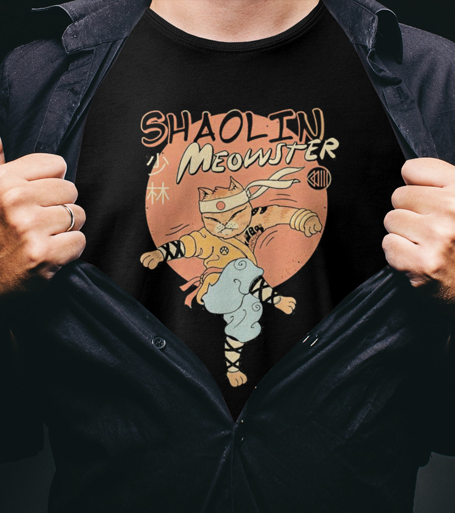 Shaolin Meowster Martial Arts Cat XIII T-Shirt