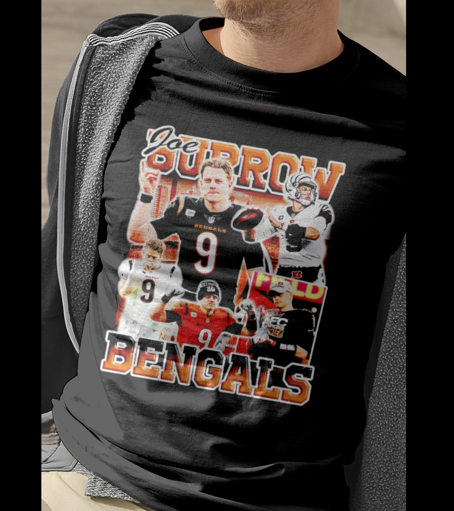 Joe Burrow Bengals Legends Number 9 Quarterback Cincinnati NFL Stars T-Shirt