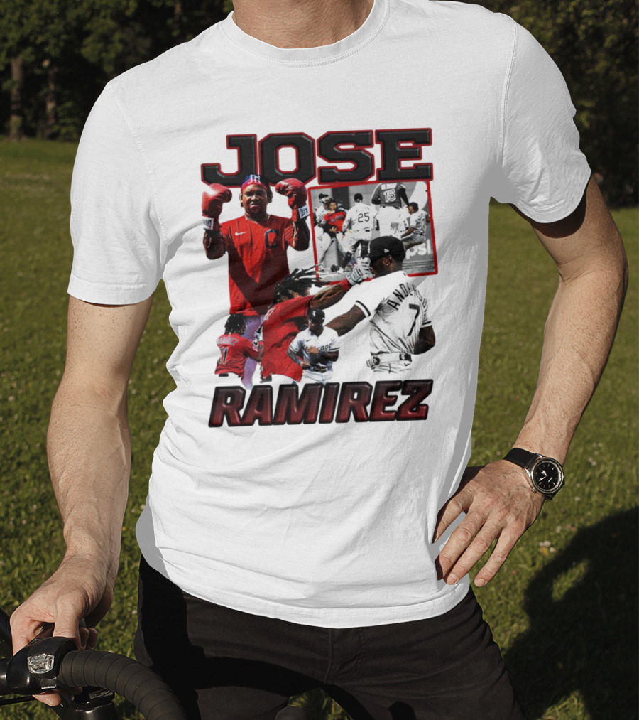 Jose Ramirez Cleveland Guardians Down Goes Anderson Boxing Moments T-Shirt