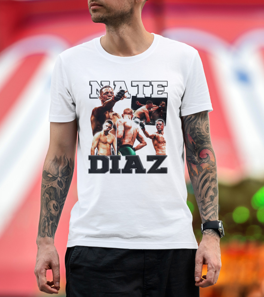 Nate Diaz MMA Fight Collage T-Shirt
