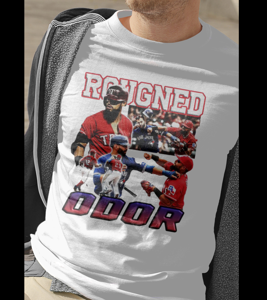 Rougned Odor Texas Blue Jays Brawl Action T-Shirt