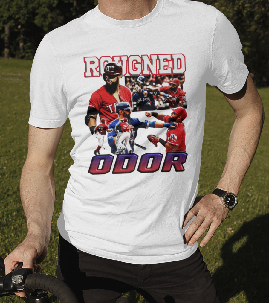Rougned Odor Texas Blue Jays Brawl Action T-Shirt