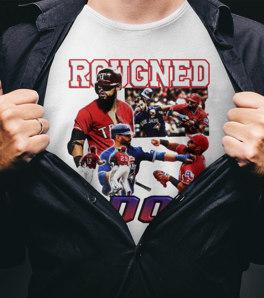 Rougned Odor Texas Blue Jays Brawl Action T-Shirt