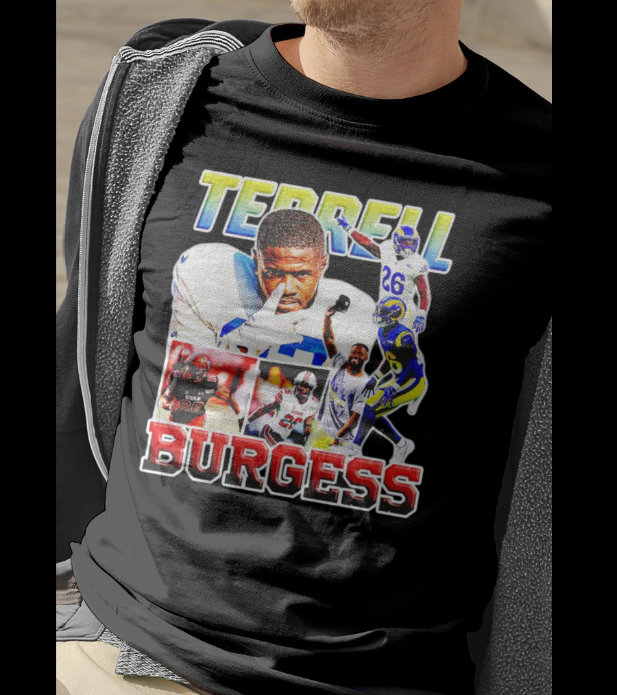 Terrell Burgess Los Angeles Rams Football Collage T-Shirt