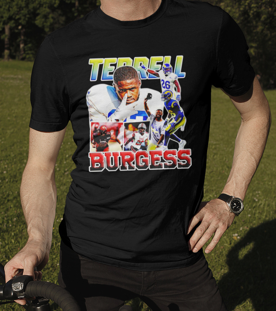 Terrell Burgess Los Angeles Rams Football Collage T-Shirt