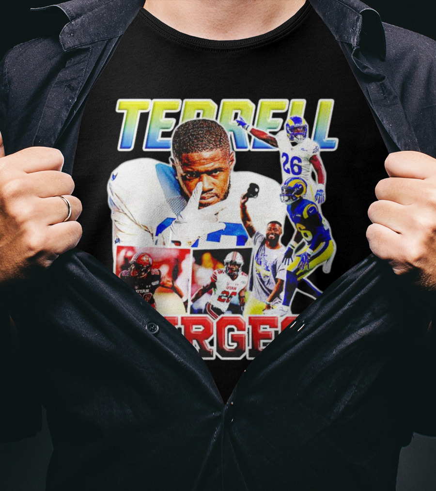 Terrell Burgess Los Angeles Rams Football Collage T-Shirt
