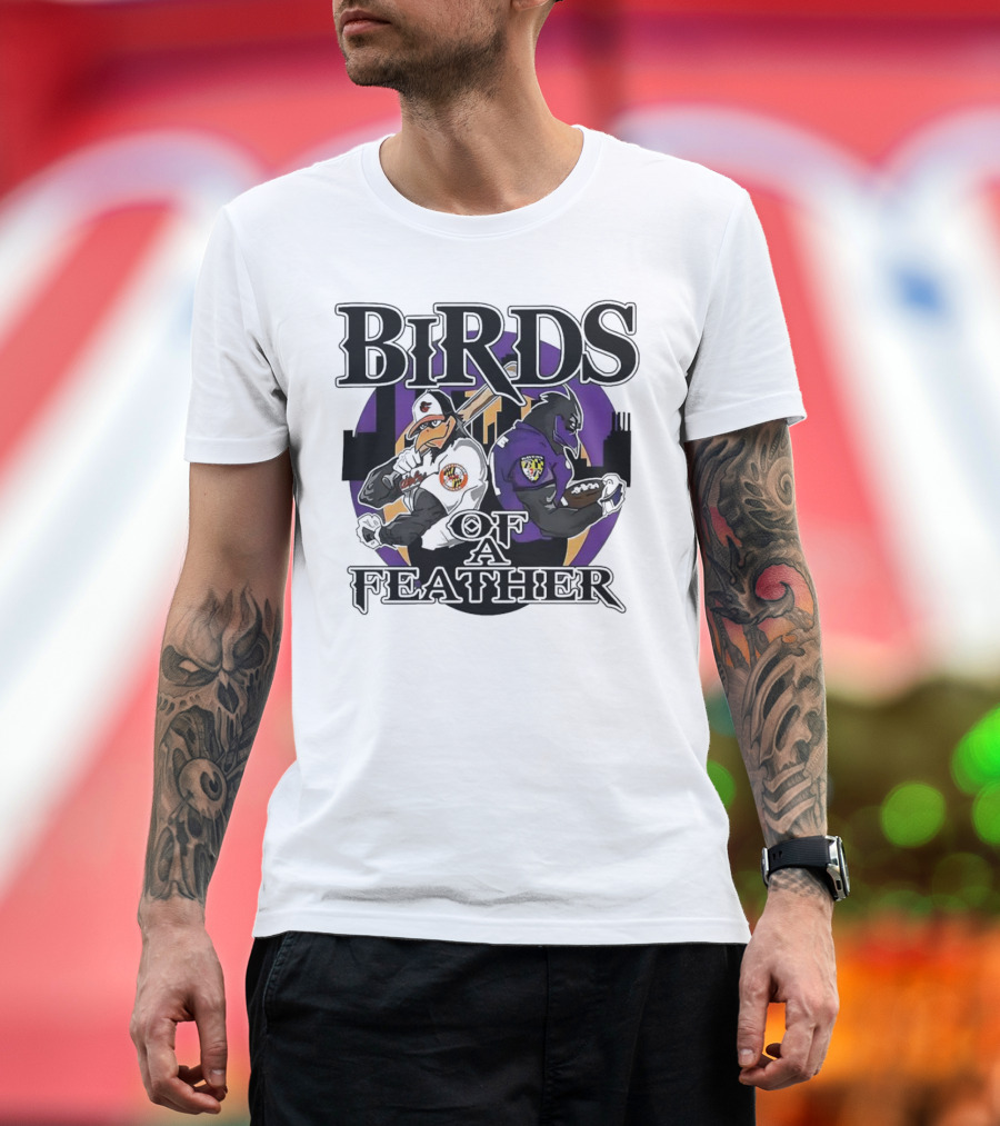 Birds Of A Feather Baltimore Ravens and Orioles T-Shirt