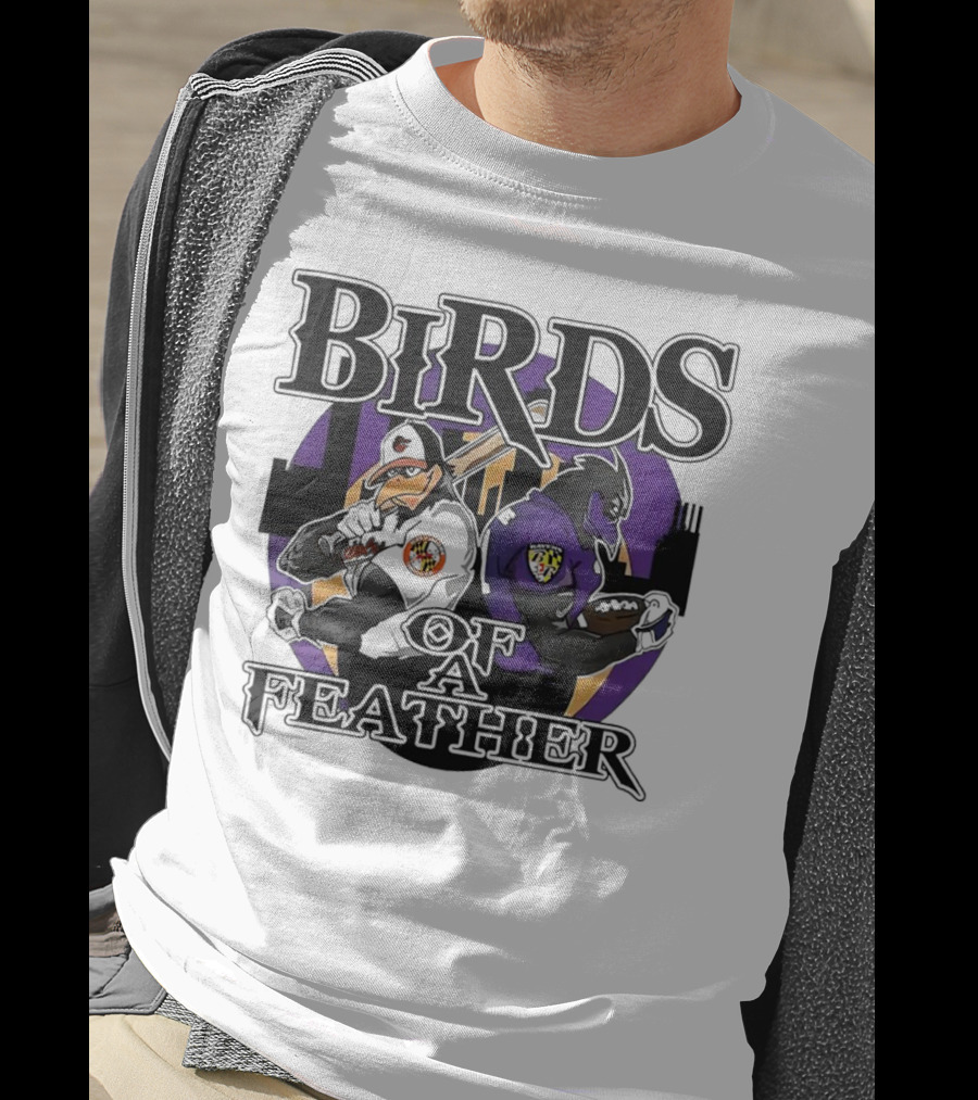 Birds Of A Feather Baltimore Ravens And Orioles T-Shirt