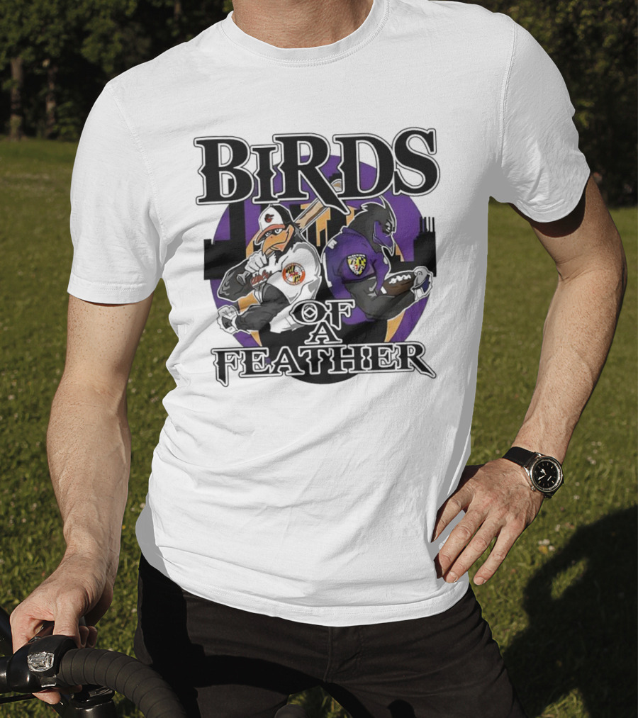 Birds Of A Feather Baltimore Ravens And Orioles T-Shirt
