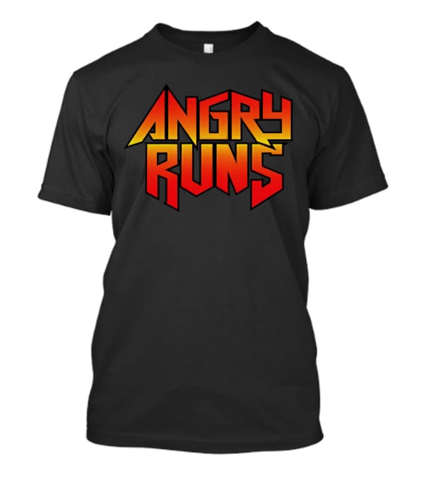 Angry Runs Bold Gradient Logo In Retro Gaming T-Shirt