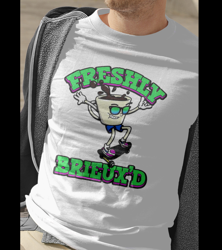 Freshly Brieux'd Skateboarding Cup Character T-Shirt