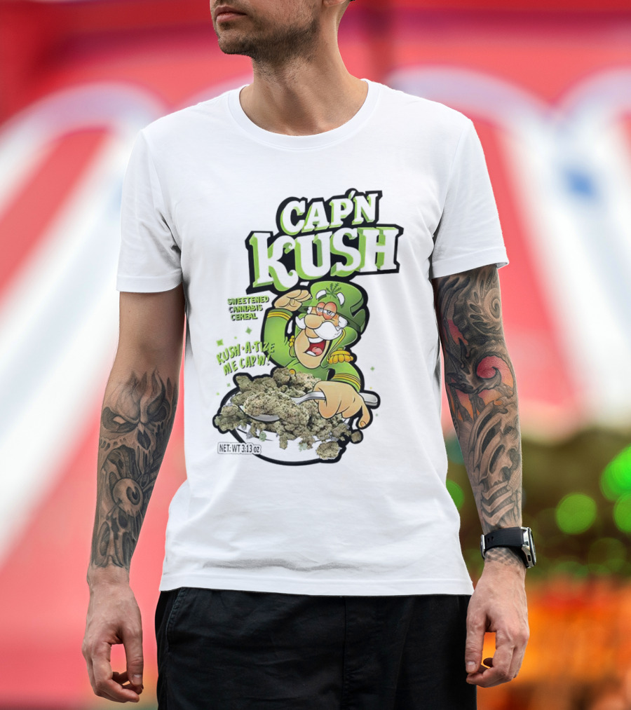 CAP'N KUSH SWEETENED CANNABIS CEREAL KUSH-A-TIZE ME CAP'N T-Shirt