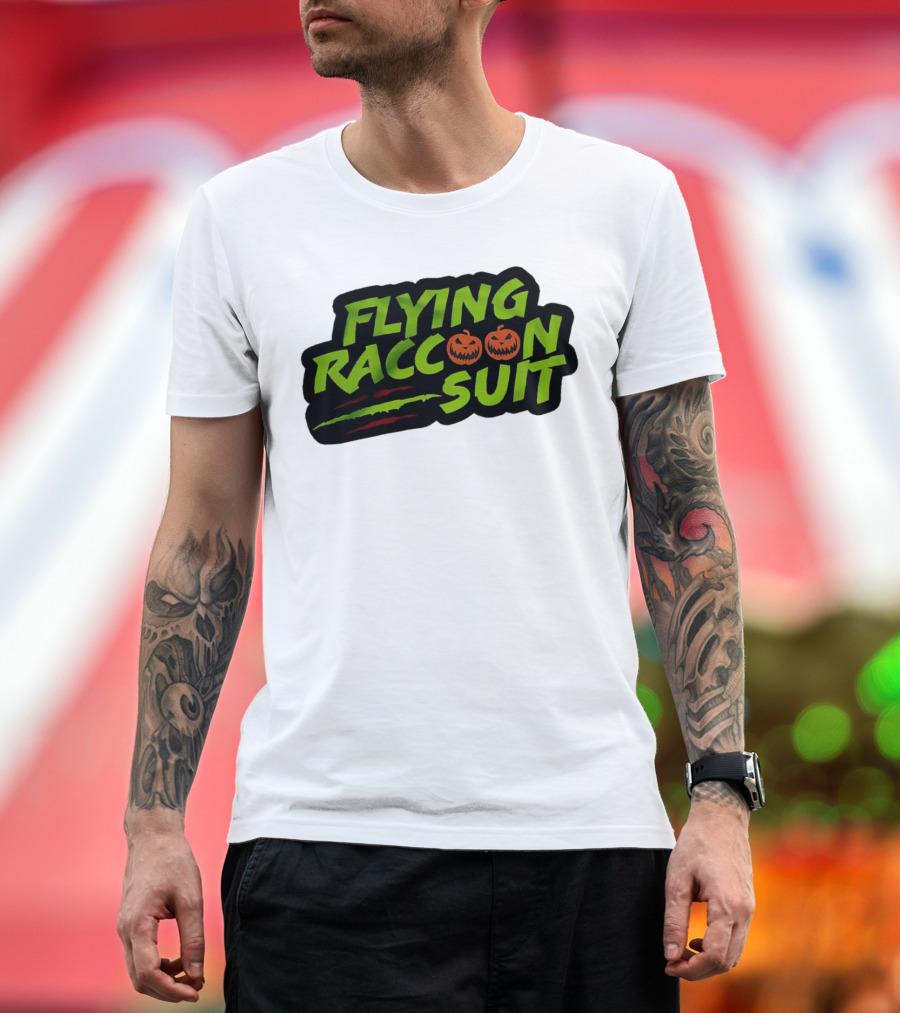 Flying Raccoon Suit This is Skaloween Jack-O'-Lantern Claw Marks T-Shirt