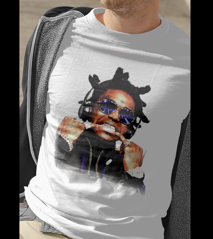 Kodak Black Rapper With Blue Sunglasses Grills And Jewelry T-Shirt