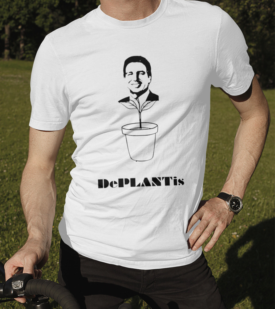 Ron DeSantis DePlantis Pot Plant Illustration House Of Maga T-Shirt