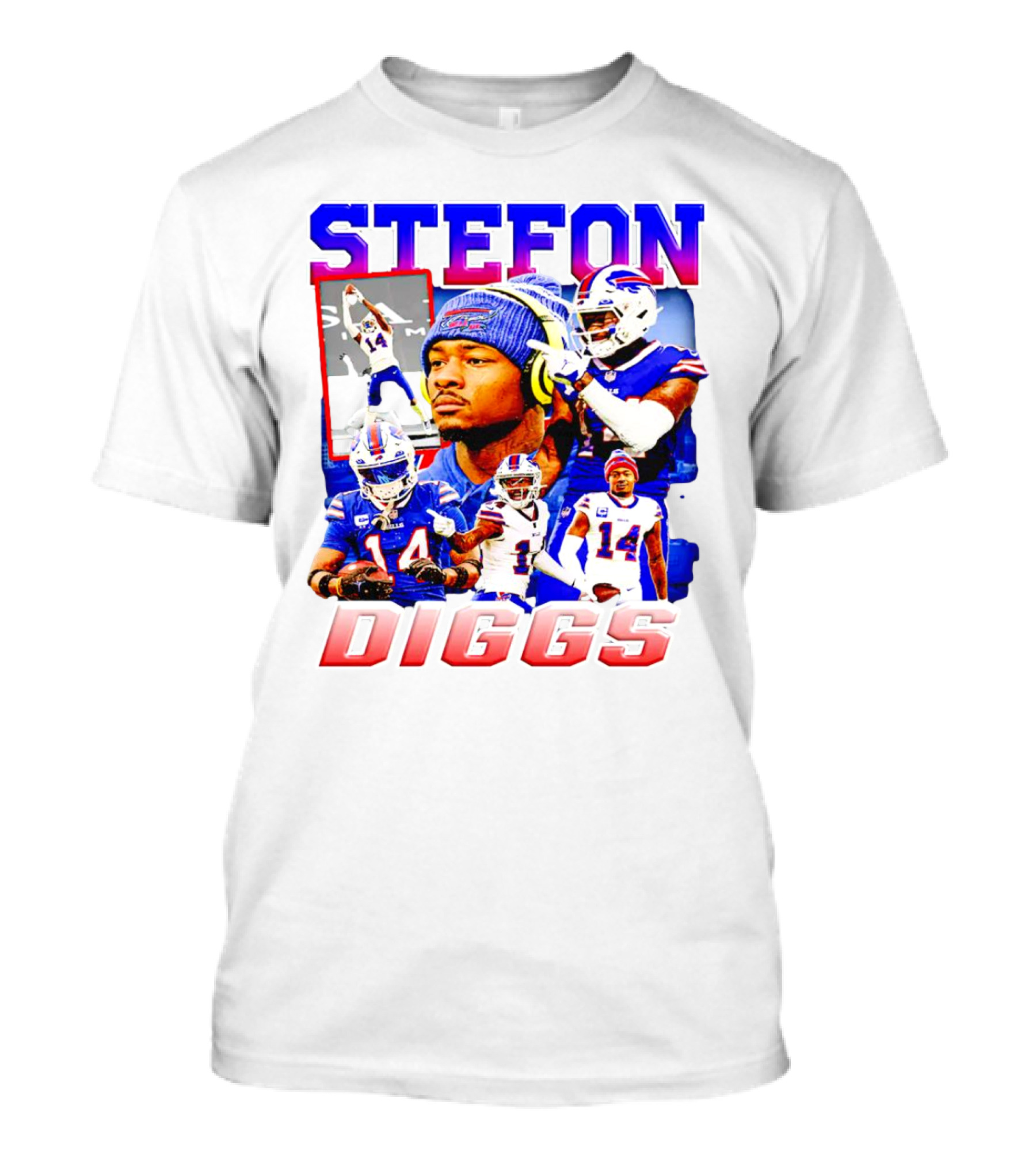 Stefon Diggs Buffalo Bills Football NFL Player Collage In Action T-Shirt
