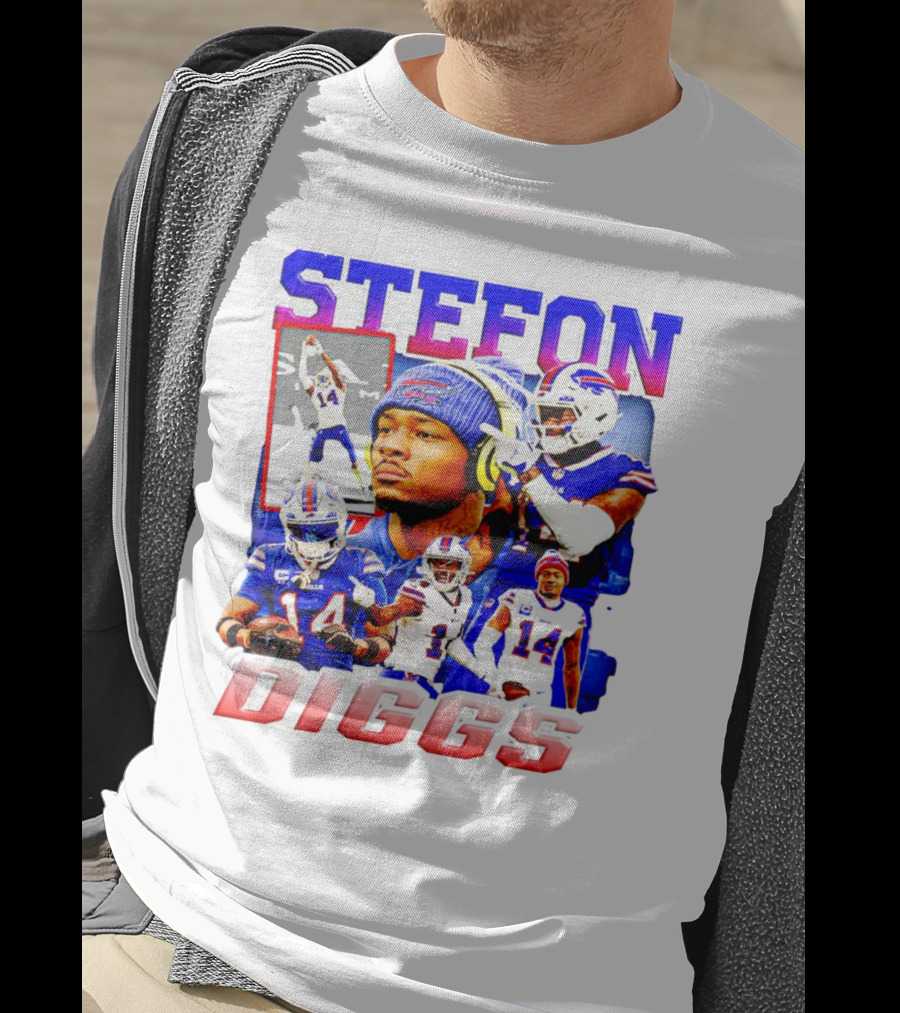 Stefon Diggs Buffalo Bills Football NFL Player Collage In Action T-Shirt