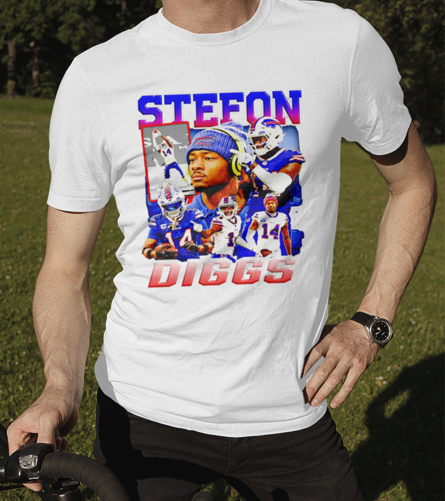 Stefon Diggs Buffalo Bills Football NFL Player Collage In Action T-Shirt