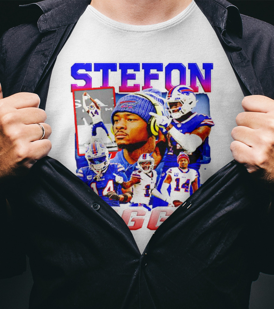Stefon Diggs Buffalo Bills Football NFL Player Collage In Action T-Shirt