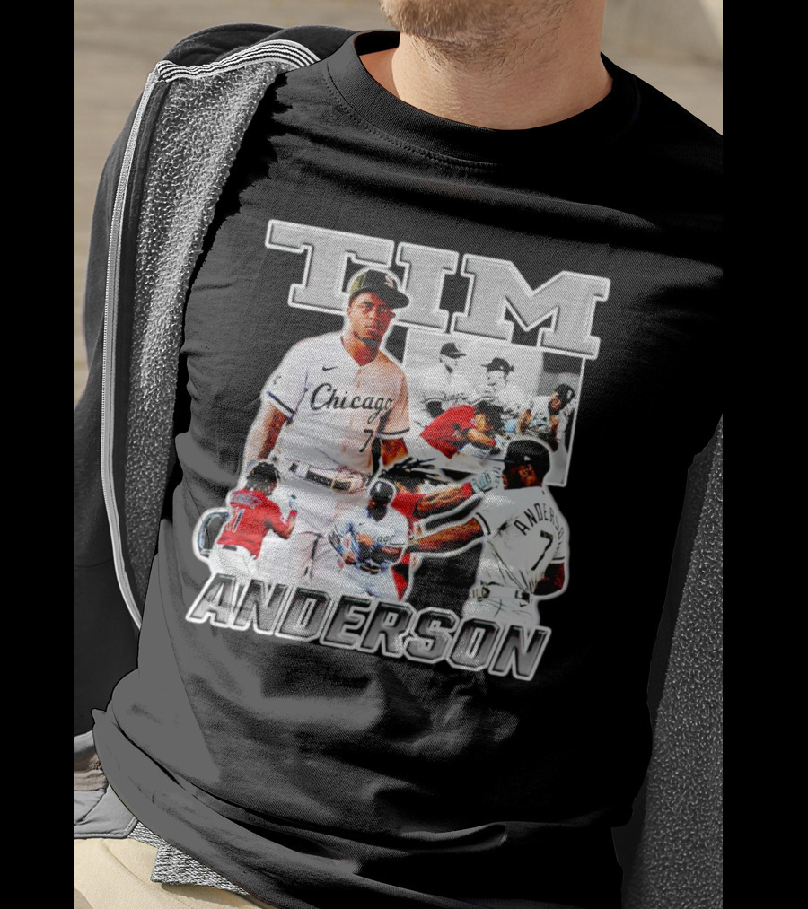 Tim Anderson Chicago White Sox Baseball Collage T-Shirt