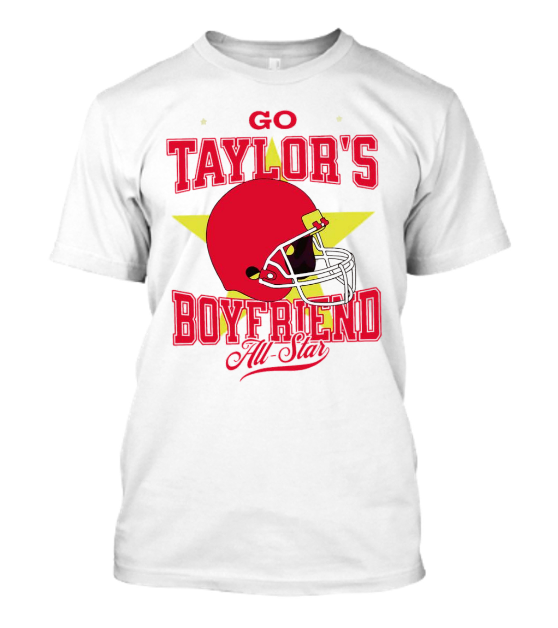 Go Taylor's Boyfriend All-Star Red Helmet Kansas City Chiefs T-Shirt