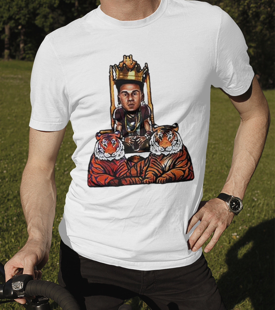 Jordan Travis Tigers King Florida State Seminoles Throne With Crown And Tigers T-Shirt
