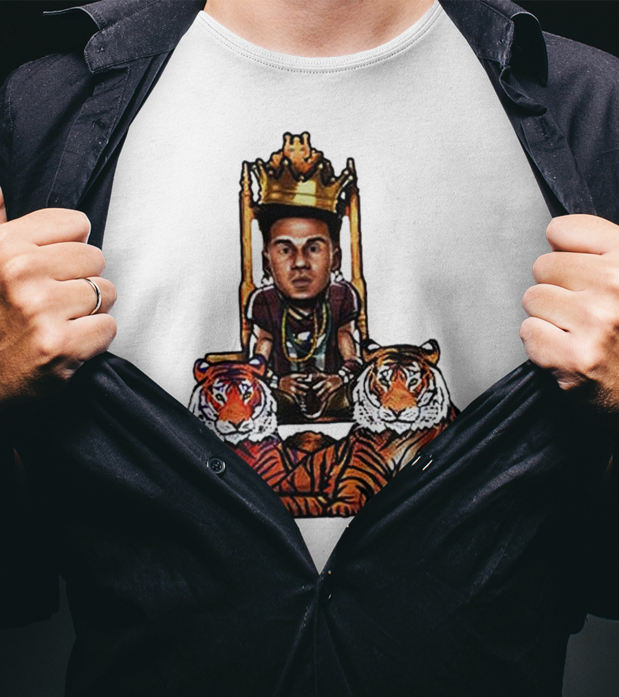 Jordan Travis Tigers King Florida State Seminoles Throne With Crown And Tigers T-Shirt