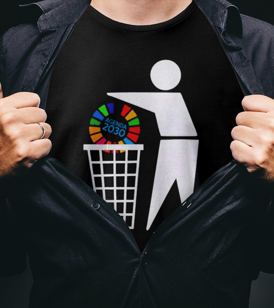 Bin Agenda 2030 Global Goals Symbol In Trash T-Shirt