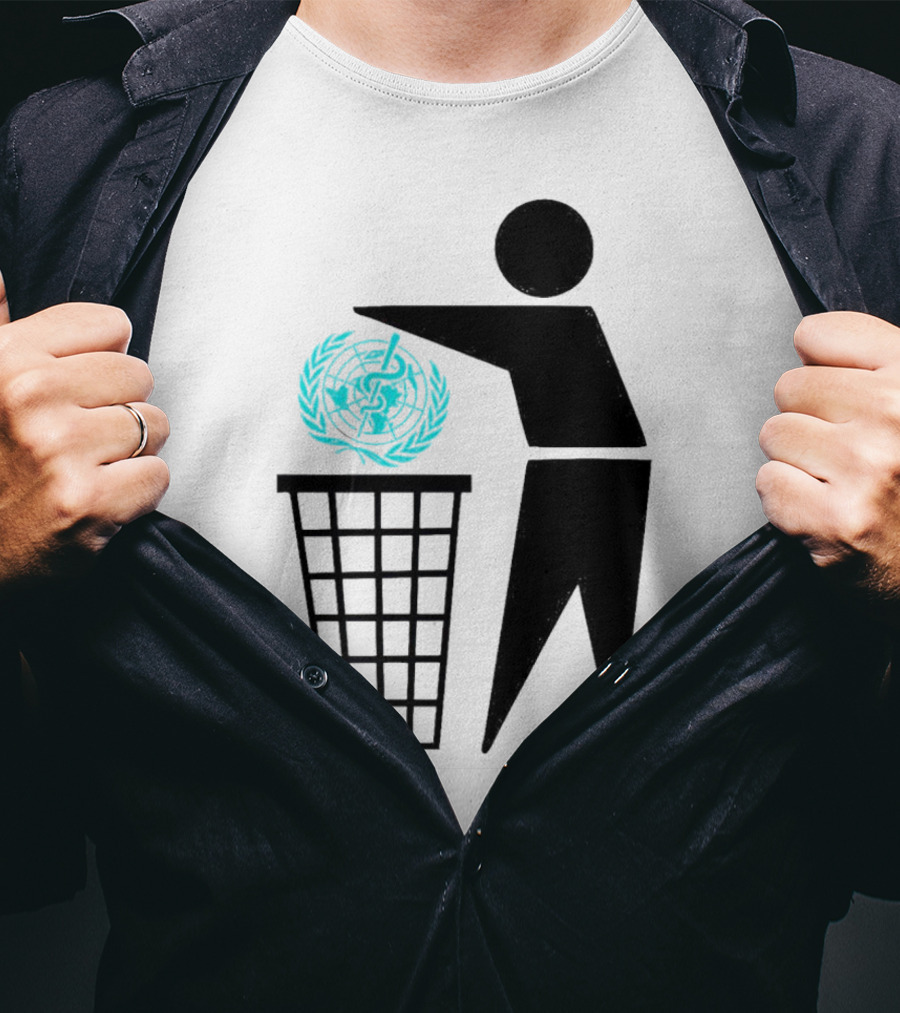 Bin The WHO Emblem Discard Gesture T-Shirt