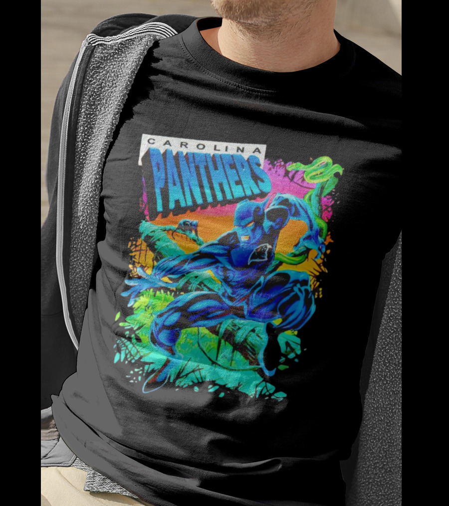 Carolina Panthers Black Panther Jungle Action T-Shirt