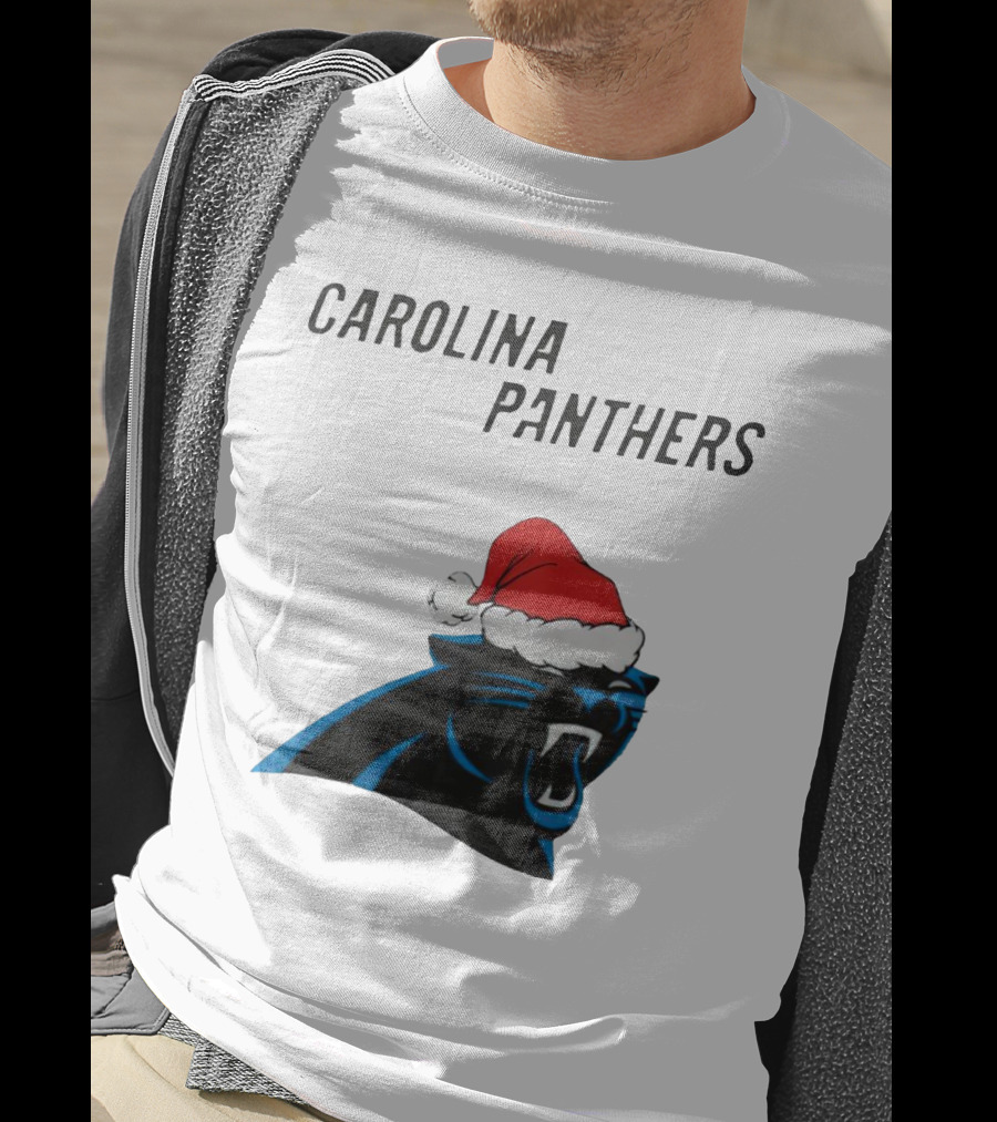 Carolina Panthers Christmas Santa Hat T-Shirt