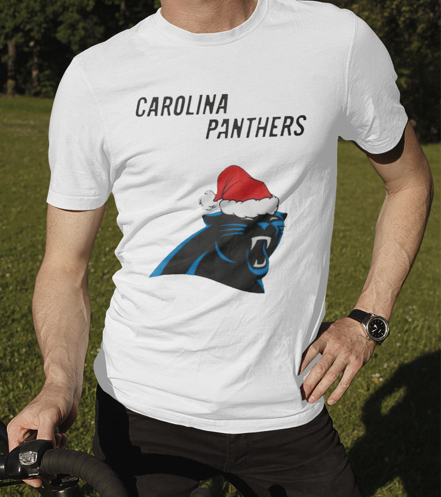Carolina Panthers Christmas Santa Hat T-Shirt