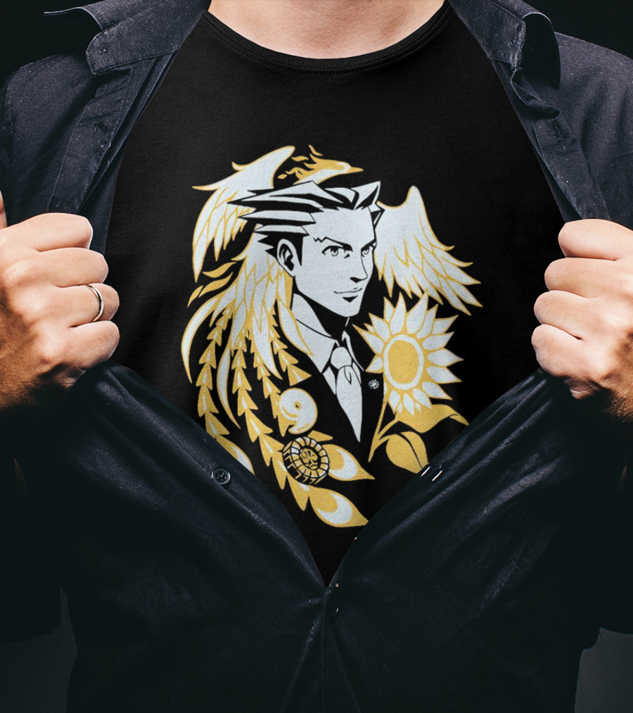Fangamer Barbed Headed Attorney Phoenix Wright Sunflowers Wings T-Shirt