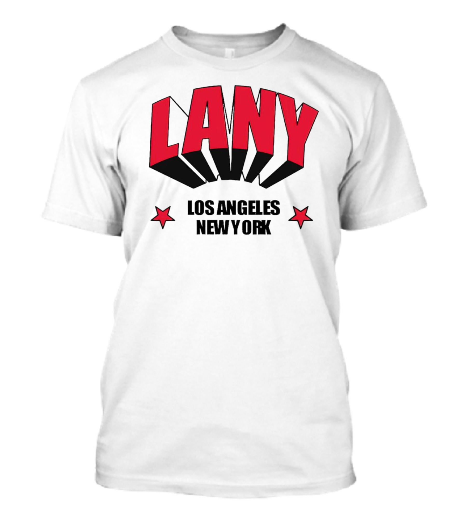 LANY Los Angeles New York Bold Red Stars T-Shirt