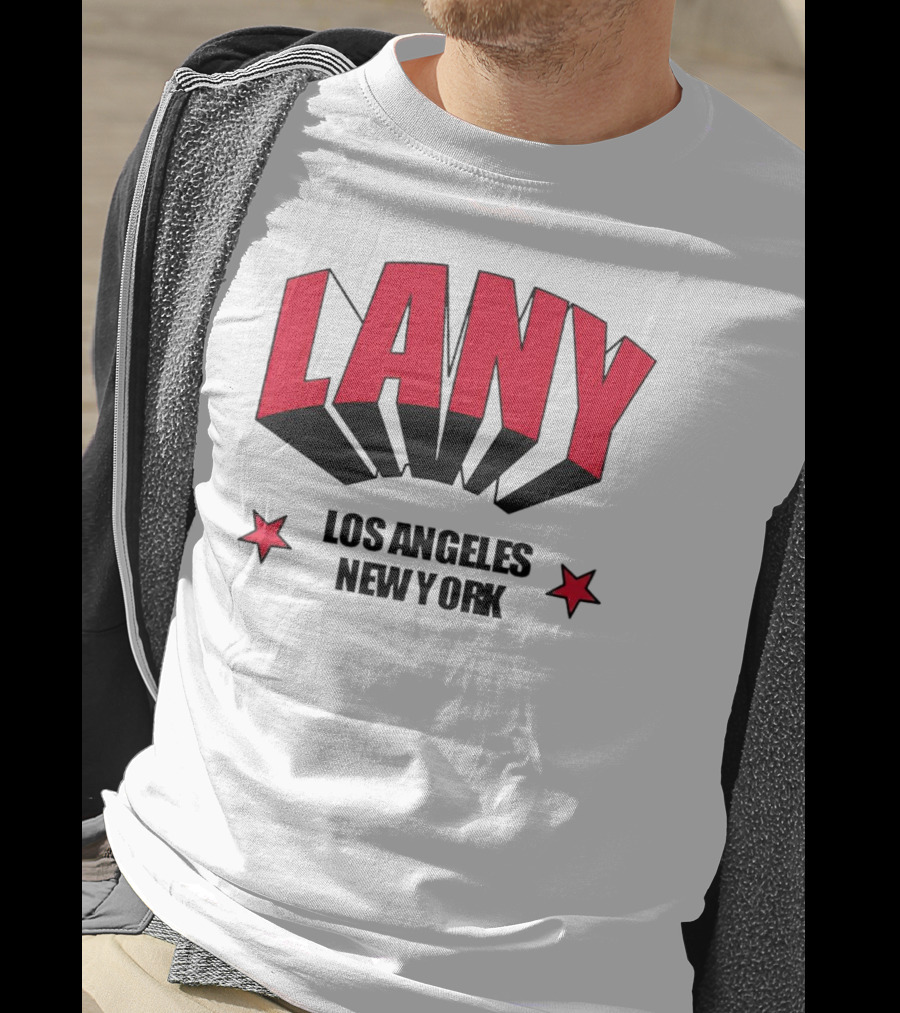 LANY Los Angeles New York Bold Red Stars T-Shirt