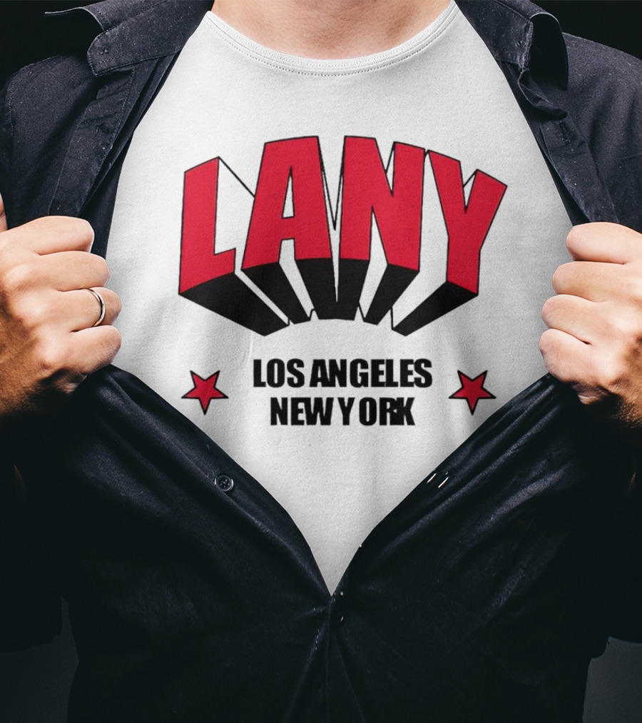 LANY Los Angeles New York Bold Red Stars T-Shirt