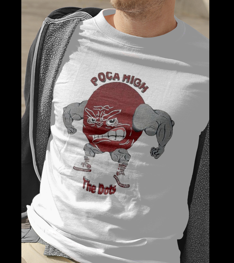 POCA HIGH The Dots Mascot With Muscular Arms And Sneakers T-Shirt