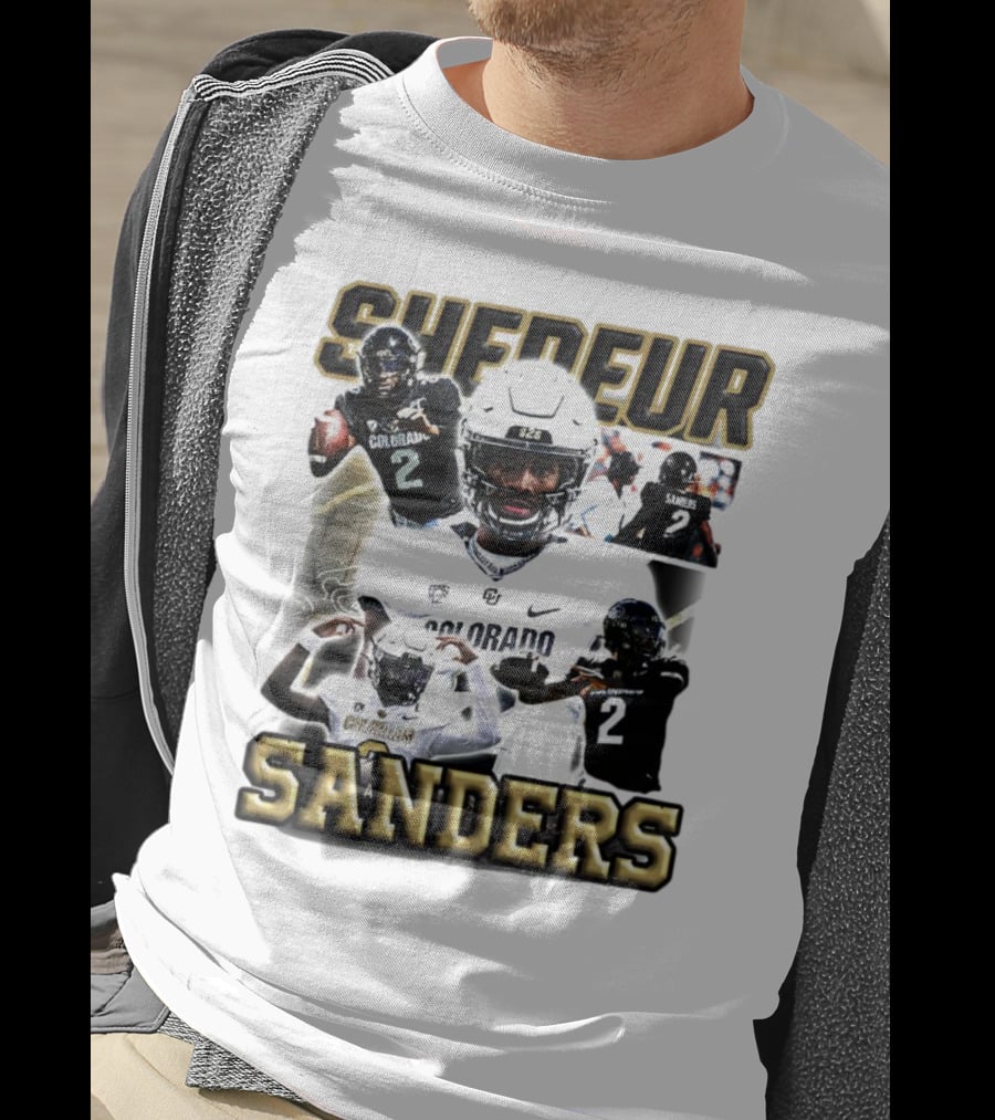 Shedeur Sanders Colorado Football Player Collage T-Shirt