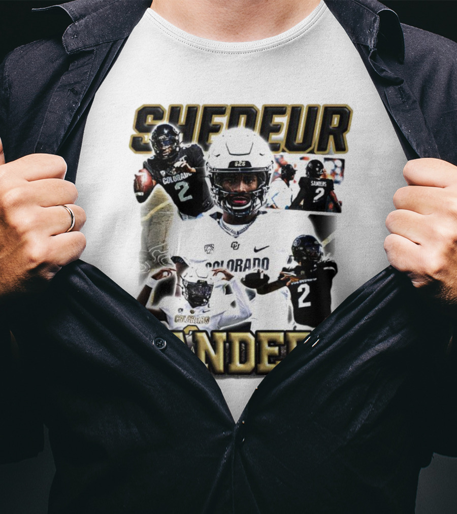 Shedeur Sanders Colorado Football Player Collage T-Shirt