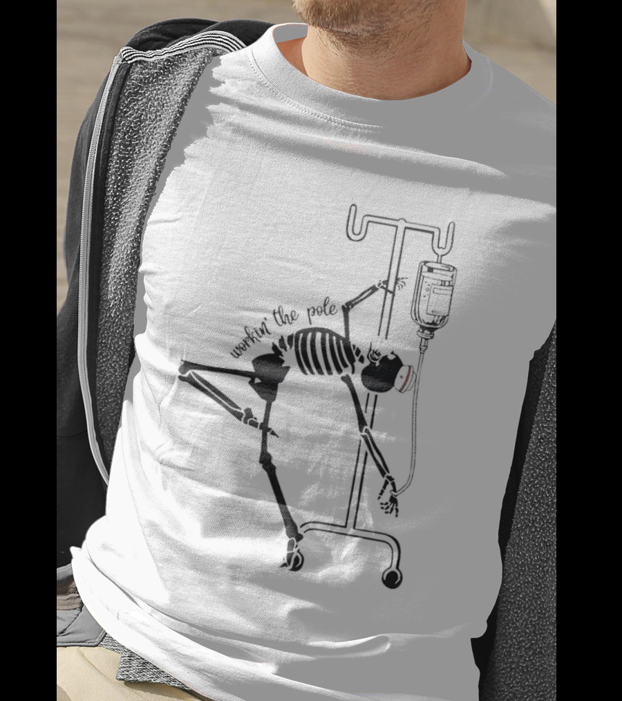 Workin' The Pole Skeleton IV Halloween T-Shirt