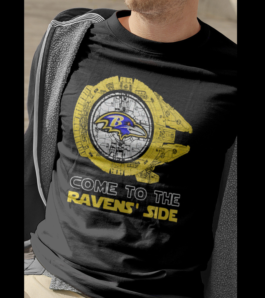 Come To The Ravens' Side Baltimore Ravens Star Wars Mashup T-Shirt