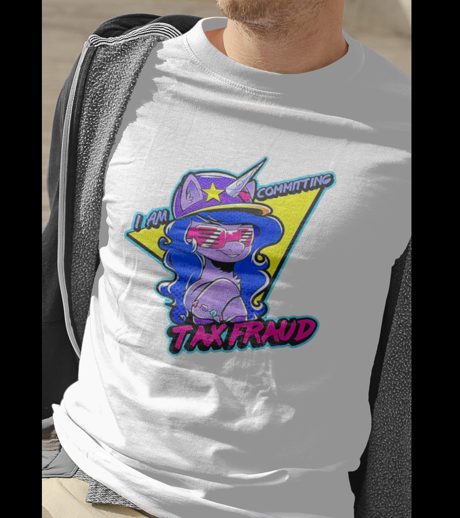 I Am Committing Tax Fraud Unicorn With Sunglasses And Hat T-Shirt