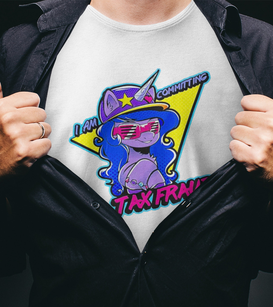 I Am Committing Tax Fraud Unicorn With Sunglasses And Hat T-Shirt