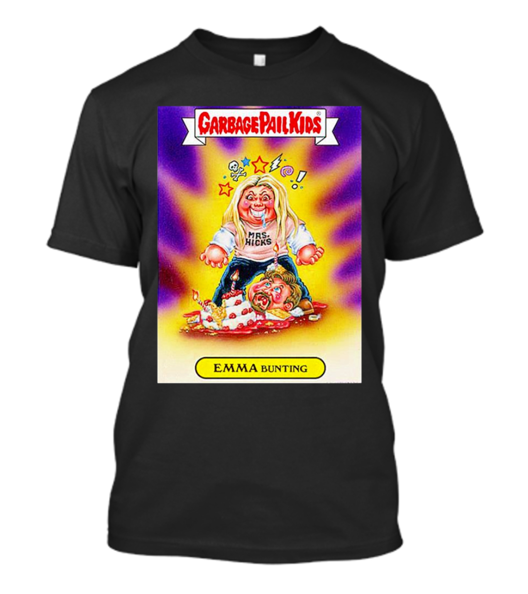 Garbage Pail Kids Emma Bunting Mrs. Hicks Caricature T-Shirt