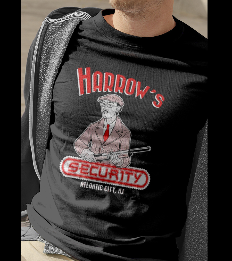 Harrow's Security Atlantic City NJ Vintage Style Gangster T-Shirt