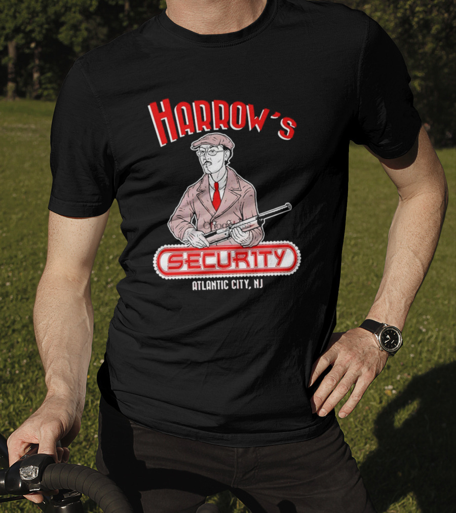 Harrow's Security Atlantic City NJ Vintage Style Gangster T-Shirt