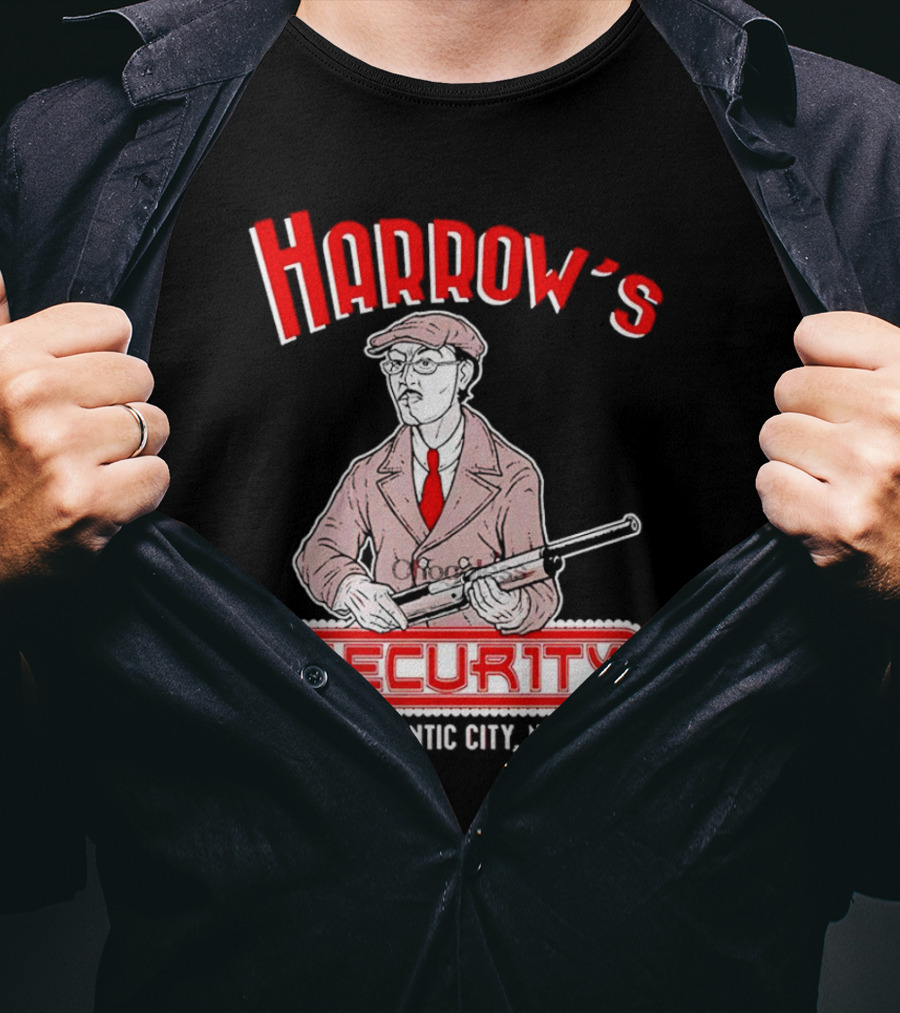Harrow's Security Atlantic City NJ Vintage Style Gangster T-Shirt