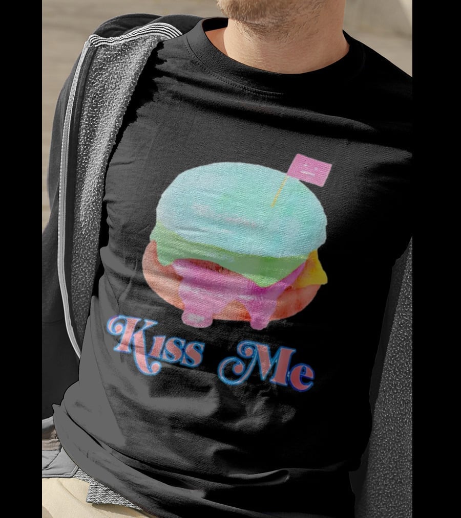 Kiss Me Pastel Burger Flag T-Shirt