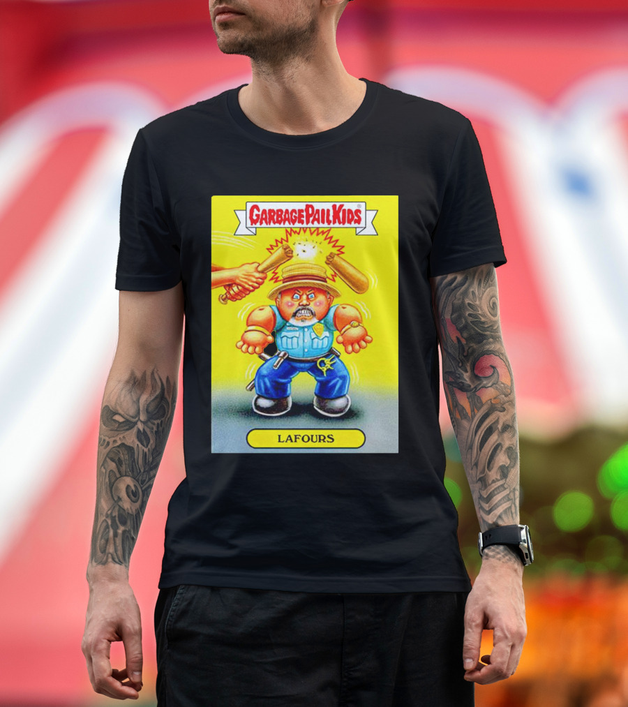 Garbage Pail Kids LaFours Yellow Background Funny Card T-Shirt