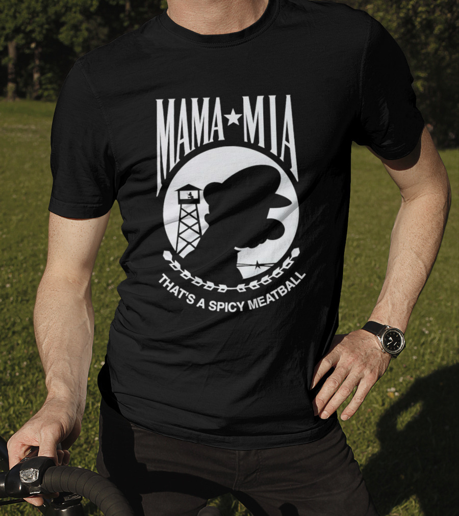MAMA MIA THAT'S A SPICY MEATBALL Mario Silhouette Prison Tower T-Shirt